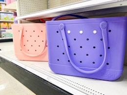 bogg bags sitting on a target shelf