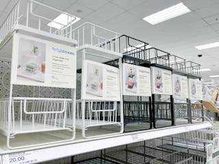 brightroom 2-tier slide-out organizers sitting on a target shelf