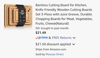 Amazon Bamboo Cutting Board screenshot 2026