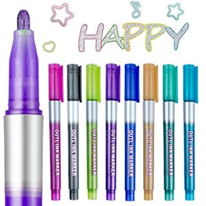 JFSJDF Outline Markers, 8 ct