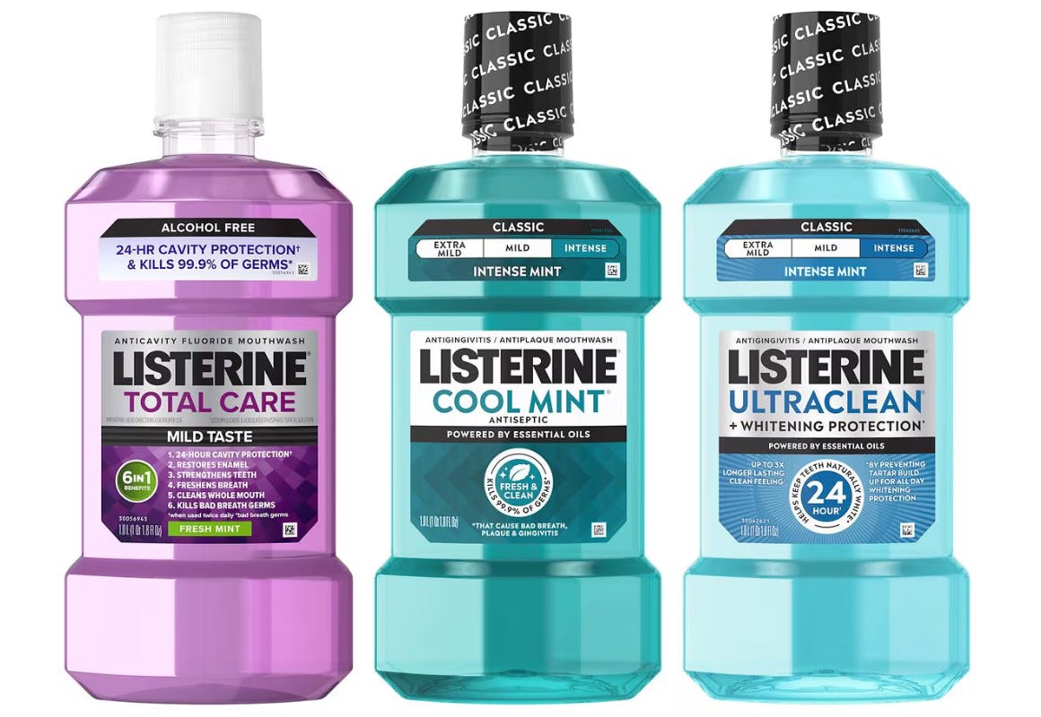 3 Listerine Mouthwashes