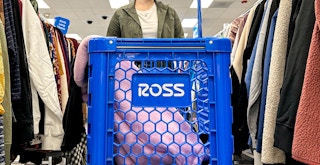 a person pushing a cart in ross