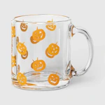Glass Orange Pumpkin Scatter Print Mug