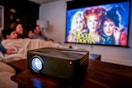 AI image created by ChatGPT on a GPX projector being used for family night to watch Hocus Pocus