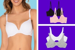 white, black, pink, and grey women's bras