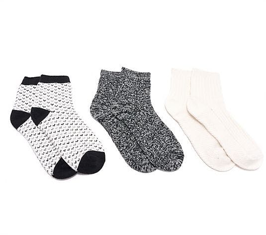Muk Luks Quarter Crew Socks