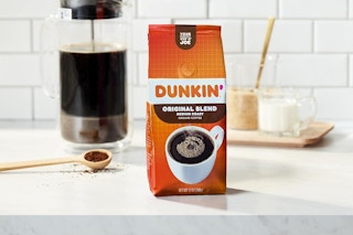 Dunkin' Original Ground Coffee on kitchen counter