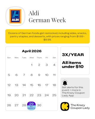 Aldi German Week predicted start date in April 2026