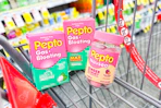 shopping cart with pepto products