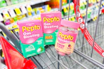 shopping cart with pepto products
