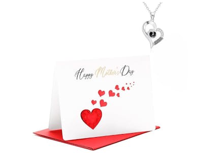 2 Mother's Day Cards and Necklaces