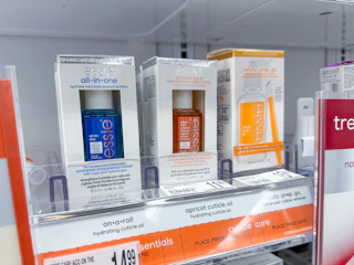 Essie nail polishes on walgreens shelf