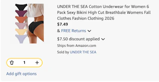 underwear Amazon receipt