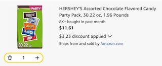 candy Amazon receipt
