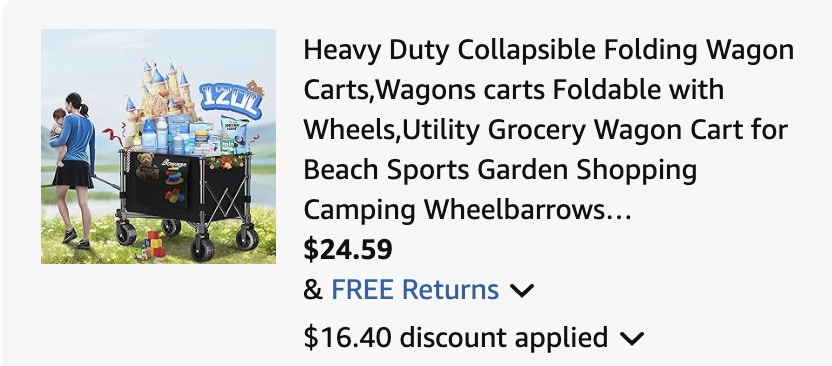 wagon cart Amazon coupon