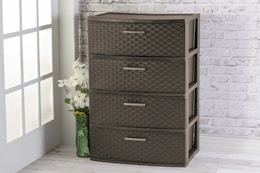 Bestselling Sterilite 4-Drawer Weave Tower, Just $29.97 at Walmart card image