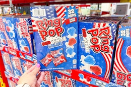 Ring Pop Red, White, and Blue 32-Count Variety Pack, $9.98 at Sam's Club card image
