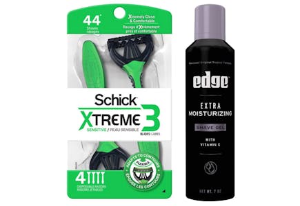 1 Schick Razor + 1 Edge Shave Gel