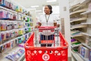 a person shopping in the office supplies aisle at target