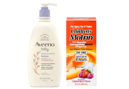 1 Children's Motrin + 1 Aveeno Baby