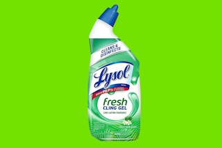 a green bottle of toilet bowl cleaner
