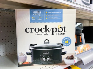 crock-pot programable slow cooker sitting on a target shelf