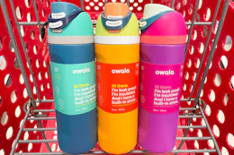 owala water bottles sitting on a target cart