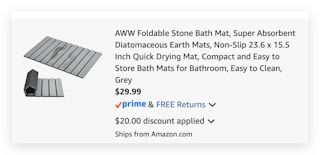 AWW Foldable Stone Bath Mat