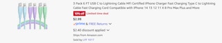 Amazon USB C to Lightning Cables 2025 2