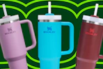 stanley tumblers on a grid