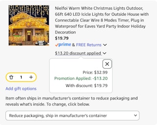 lights Amazon receipt