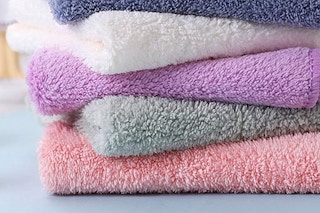 dishcloths on a kitchen counter