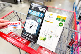 Dove and Degree deodorants and a Costco member card