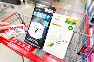 Dove and Degree deodorants and a Costco member card