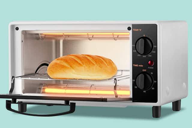 Mini 2-Slice Toaster Oven, $25.99 for Amazon Prime Members card image