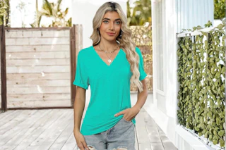 V-Neck T-Shirt B0DWDYQKJ5