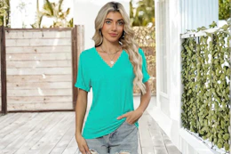 V-Neck T-Shirt B0DWDYQKJ5