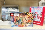 lego star wars, elf on the shelf advent calendars on a shelf