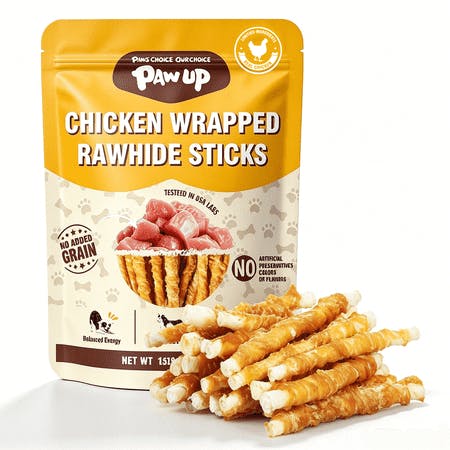 Chicken Wrapped Rawhide Sticks