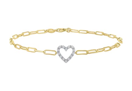 Yes, Please Heart Charm Bracelet