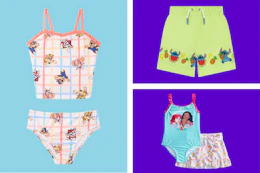 Kids' character swimsuits from Walmart