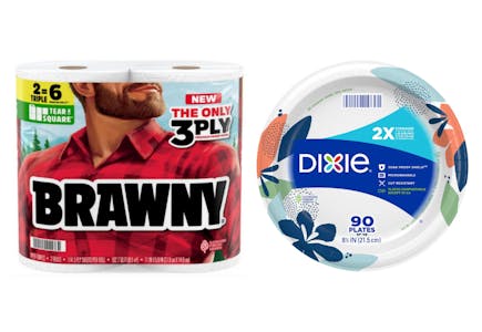 1 Brawny + 1 Dixie Plates Pack