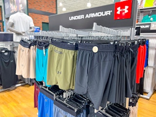 under armour shorts on display