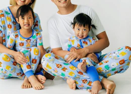 a family with matching pajamas