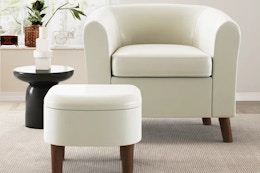 Faux Leather Chair With Ottoman, as Low as $94.99 at Wayfair (Reg. $361) card image