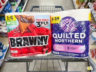 quilted northern and brawny in walgreens cart