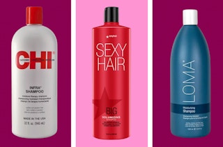 collage of name brand jumbo shampoo