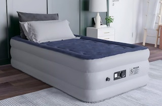 an air mattress in a room