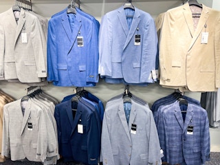 different color suit jackets