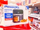 powerxl air fryer 8.4-quart sitting on a target cart